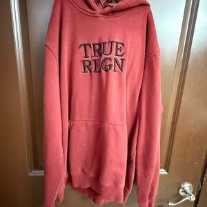 True Religion Men's Burgundy Hoodie Sweater